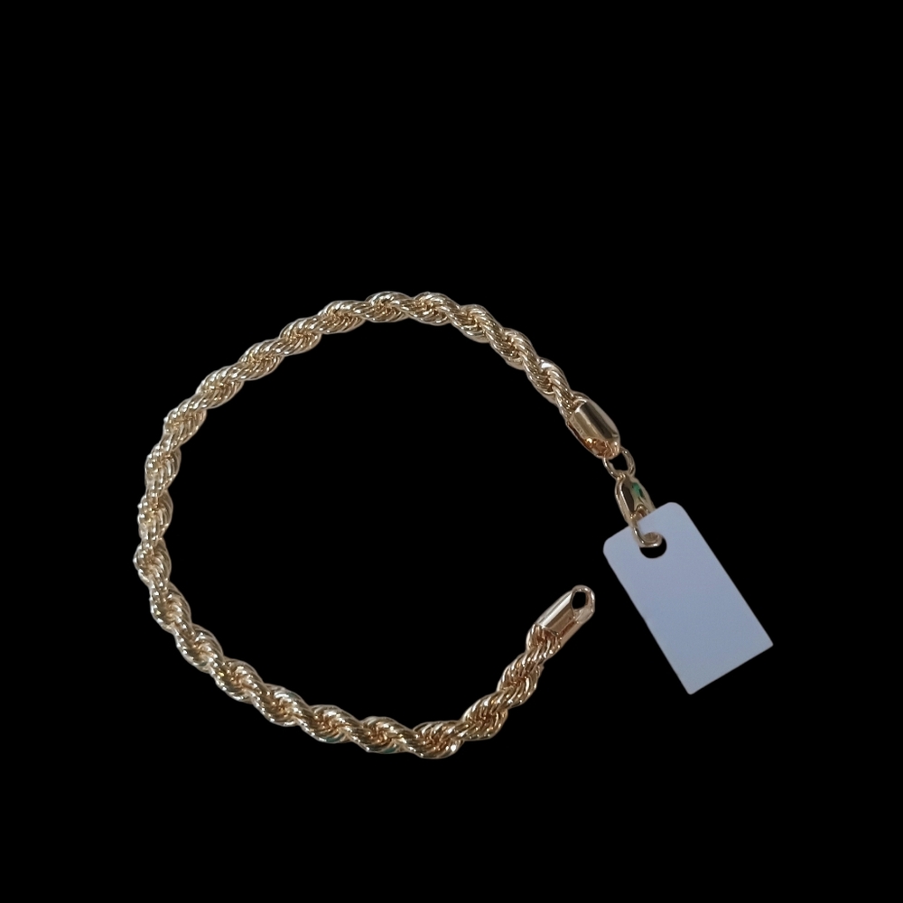 Unisex 18k Italian Gold Filled 5mm 8 Inch Rope Bracelet